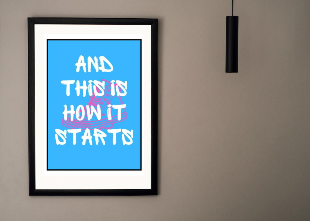 The 1975 Inspired Graffiti Lyric Print - Sex (Blue/Pink or Grey/Red)